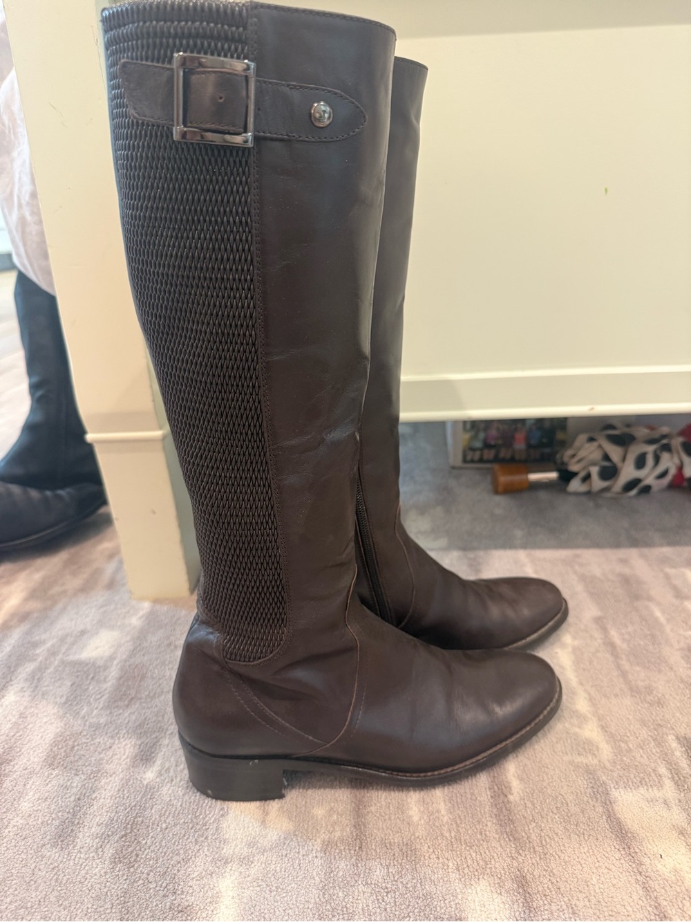 Aquatalia 7.5 Tall Brown Leather Boots